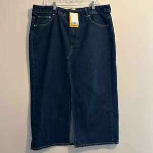 H&M DENIM SKIRT, MIDI, SIZE 18